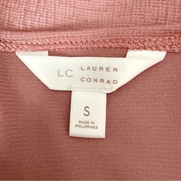 LC Lauren Conrad Cold Shoulder Ruffle Shift Dress Women’s S 4/6 Desert Mauve NWT - Picture 12 of 15